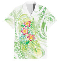 Summer Green Polynesian Jellyfish Hawaiian Shirt Watercolor Glows LT7 Light Green - Polynesian Pride