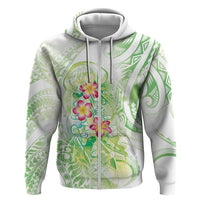 Summer Green Polynesian Jellyfish Hoodie Watercolor Glows - Polynesian Pride