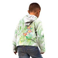 Summer Green Polynesian Jellyfish Kid Hoodie Watercolor Glows - Polynesian Pride