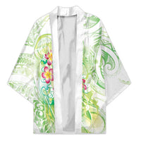 Summer Green Polynesian Jellyfish Kimono Watercolor Glows - Polynesian Pride
