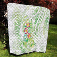 Summer Green Polynesian Jellyfish Quilt Watercolor Glows LT7 - Polynesian Pride