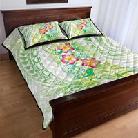Summer Green Polynesian Jellyfish Quilt Bed Set Watercolor Glows LT7 - Polynesian Pride