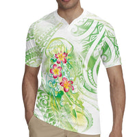 Summer Green Polynesian Jellyfish Rugby Jersey Watercolor Glows - Polynesian Pride