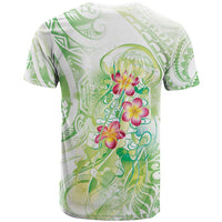 Summer Green Polynesian Jellyfish T Shirt Watercolor Glows - Polynesian Pride