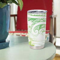 Summer Green Polynesian Jellyfish Tumbler Cup Watercolor Glows - Polynesian Pride