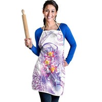 Lavender Polynesian Jellyfish Apron Watercolor Glows - Polynesian Pride
