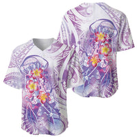 Lavender Polynesian Jellyfish Baseball Jersey Watercolor Glows LT7 - Polynesian Pride
