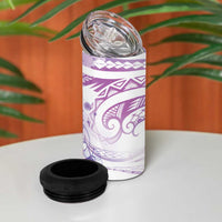 Lavender Polynesian Jellyfish 4 in 1 Can Cooler Tumbler Watercolor Glows - Polynesian Pride