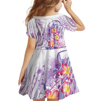 Lavender Polynesian Jellyfish Family Matching Off The Shoulder Long Sleeve Dress and Hawaiian Shirt Watercolor Glows - Polynesian Pride