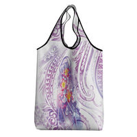 Lavender Polynesian Jellyfish Grocery Bag Watercolor Glows - Polynesian Pride