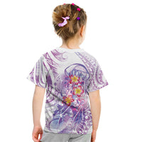 Lavender Polynesian Jellyfish Kid T Shirt Watercolor Glows LT7 - Polynesian Pride