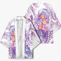 Lavender Polynesian Jellyfish Kimono Watercolor Glows - Polynesian Pride