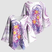 Lavender Polynesian Jellyfish Kimono Sleeve Blouse Watercolor Glows - Polynesian Pride