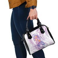 Lavender Polynesian Jellyfish Shoulder Handbag Watercolor Glows - Polynesian Pride