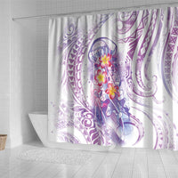 Lavender Polynesian Jellyfish Shower Curtain Watercolor Glows LT7 - Polynesian Pride