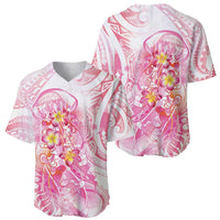 Rose Pink Polynesian Jellyfish Baseball Jersey Watercolor Glows - Polynesian Pride