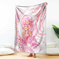 Rose Pink Polynesian Jellyfish Blanket Watercolor Glows - Polynesian Pride