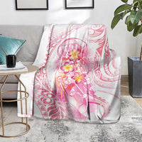 Rose Pink Polynesian Jellyfish Blanket Watercolor Glows - Polynesian Pride