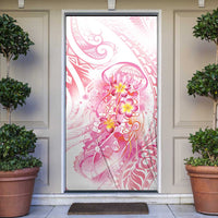 Rose Pink Polynesian Jellyfish Door Cover Watercolor Glows - Polynesian Pride