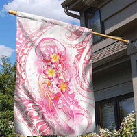 Rose Pink Polynesian Jellyfish Garden Flag Watercolor Glows LT7 - Polynesian Pride