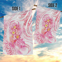 Rose Pink Polynesian Jellyfish Garden Flag Watercolor Glows LT7 - Polynesian Pride
