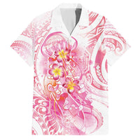Rose Pink Polynesian Jellyfish Hawaiian Shirt Watercolor Glows - Polynesian Pride