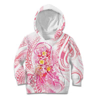 Rose Pink Polynesian Jellyfish Kid Hoodie Watercolor Glows - Polynesian Pride