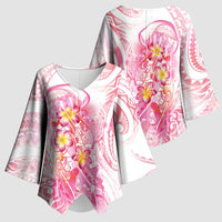 Rose Pink Polynesian Jellyfish Kimono Sleeve Blouse Watercolor Glows - Polynesian Pride