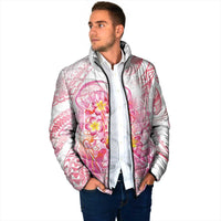 Rose Pink Polynesian Jellyfish Padded Jacket Watercolor Glows - Polynesian Pride