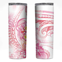 Rose Pink Polynesian Jellyfish Skinny Tumbler Watercolor Glows - Polynesian Pride