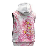Rose Pink Polynesian Jellyfish Sleeveless Zip Hoodie Watercolor Glows - Polynesian Pride