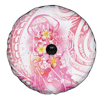 Rose Pink Polynesian Jellyfish Spare Tire Cover Watercolor Glows LT7 - Polynesian Pride