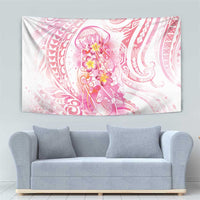 Rose Pink Polynesian Jellyfish Tapestry Watercolor Glows - Polynesian Pride