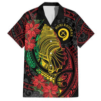 Vanuatu Meri Krismas Family Matching Off Shoulder Short Dress and Hawaiian Shirt Conch Shell Tribal Art LT7 Dad's Shirt - Short Sleeve Art - Polynesian Pride