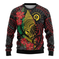 Vanuatu Meri Krismas Ugly Christmas Sweater Conch Shell Tribal Art