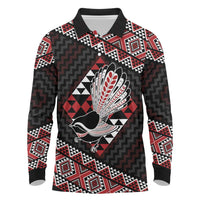 Taniko Aotearoa Long Sleeve Polo Shirt Poutama Mix Piwakawaka