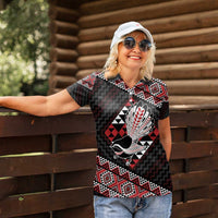 Taniko Aotearoa Women Polo Shirt Poutama Mix Piwakawaka