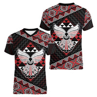 Taniko Aotearoa Women V-Neck T-Shirt Poutama Mix Piwakawaka - Ver02