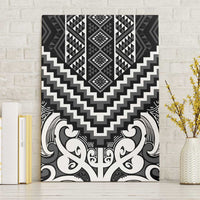 Maori Tukutuku Taniko Motifs Canvas Wall Art Black Poutama Mix Kowhaiwhai