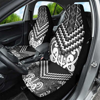 Maori Tukutuku Taniko Motifs Car Seat Cover Black Poutama Mix Kowhaiwhai