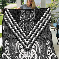Maori Tukutuku Taniko Motifs Quilt Black Poutama Mix Kowhaiwhai
