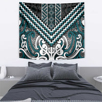 Maori Tukutuku Taniko Motifs Tapestry Teal Poutama Mix Kowhaiwhai