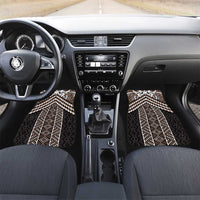 Maori Tukutuku Taniko Motifs Car Mats Brown Poutama Mix Kowhaiwhai