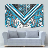 Maori Tukutuku Taniko Motifs Tapestry Turquoise Poutama Mix Kowhaiwhai