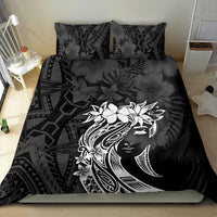 Polynesian Women's Day Bedding Set Plumeria Passion - Black LT7 - Polynesian Pride