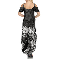 Polynesian Women's Day Summer Maxi Dress Plumeria Passion - Black LT7 - Polynesian Pride