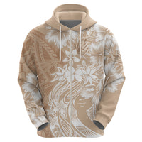 Polynesian Women's Day Hoodie Plumeria Passion - Beige LT7 - Polynesian Pride
