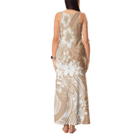 Polynesian Women's Day Tank Maxi Dress Plumeria Passion - Beige LT7 - Polynesian Pride
