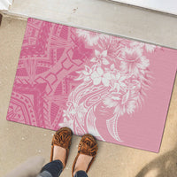 Polynesian Women's Day Rubber Doormat Plumeria Passion - Pink LT7 - Polynesian Pride