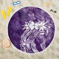Polynesian Women's Day Beach Blanket Plumeria Passion - Purple LT7 One Size 150cm Purple - Polynesian Pride